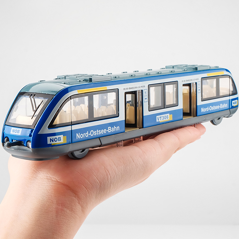 合金地铁玩具模型火车仿真轻轨动车和谐号复兴号男孩儿童玩具车双节红