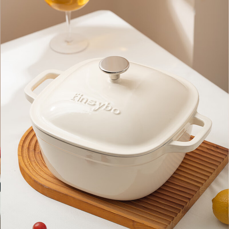 finsybo暮光森林方形珐琅锅 F-FL24A 红色 4.5L