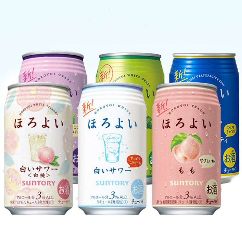 三得利 和乐怡(HOROYOI) 日本进口 预调酒 鸡尾酒 果酒 樱花礼盒 混合口味350ml
