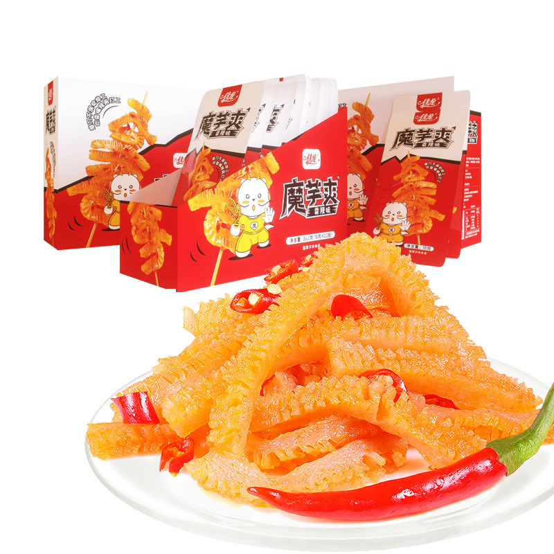 佳龙魔芋爽10袋素毛肚丝香麻辣零食校园辣味小吃80后休闲食品素肉辣条