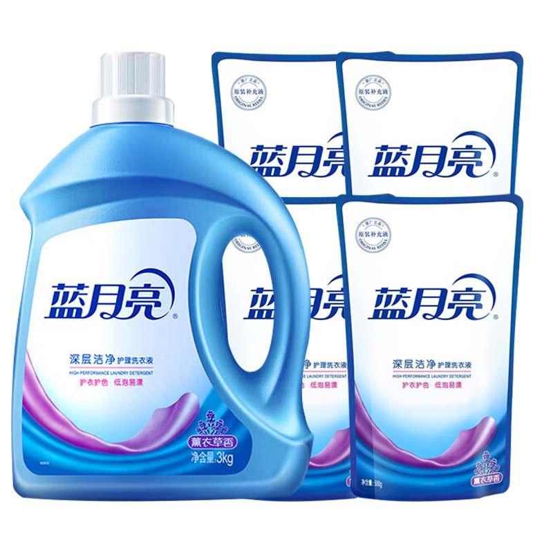 蓝月亮洗衣液套装5kg深层洁净温和舒适薰衣草香80001795