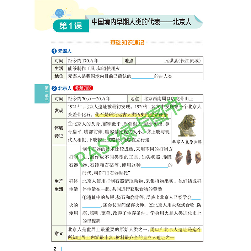 政治·人教版 国一上 [正版]2024春学霸期中期末速查速记政治历史地理生物七7年级八8年级上下册人教湘教版初中小四门必高清大图