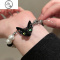 JiMi暗黑德文!黑咪珍珠拼接手链女潮ins小众设计感高级闺蜜手饰