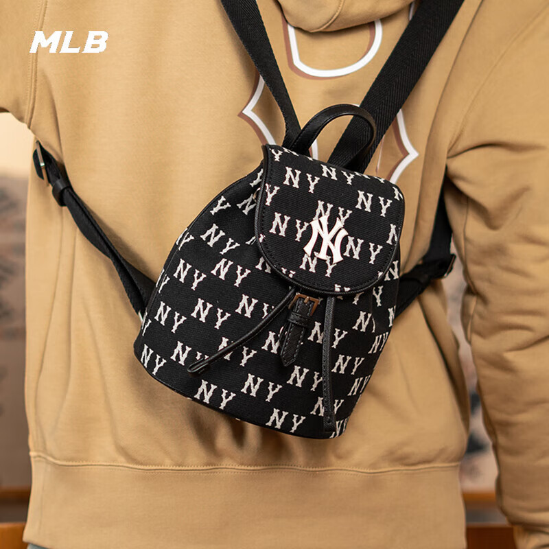 MLB 运动双肩包女 24春季书包老花时尚休闲背包3ABKS014N-50BKS
