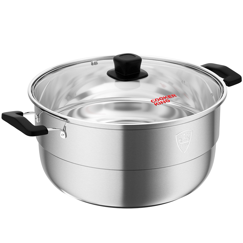 炊大皇(COOKER KING)蒸锅30cm 蒸滋味单层蒸锅 食品级不锈钢大容量蒸煮同步明火电磁炉通用WG16331