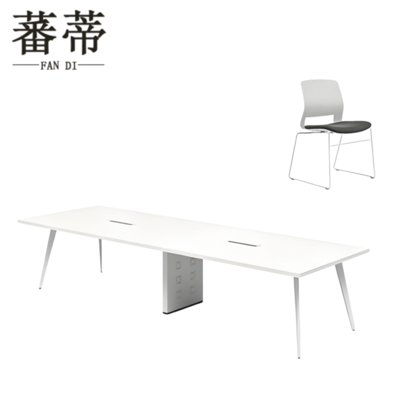 蕃蒂办公桌4.2m+14椅套高清大图
