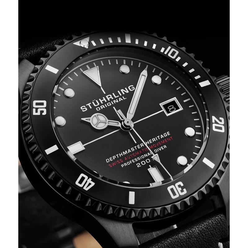 stuhrling施图灵瑞士自动depthmasterheritage883hb42毫米潜水表男士