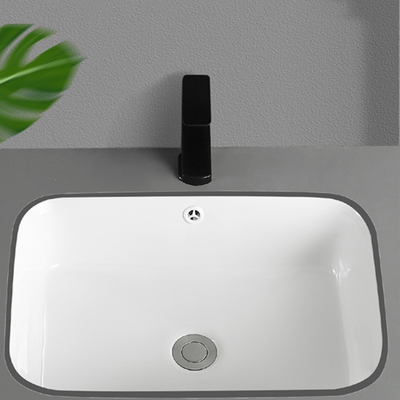 恒洁(hegii)台下盆洗手盆方形面盆台盆家用陶瓷阳台嵌入式白色黑色