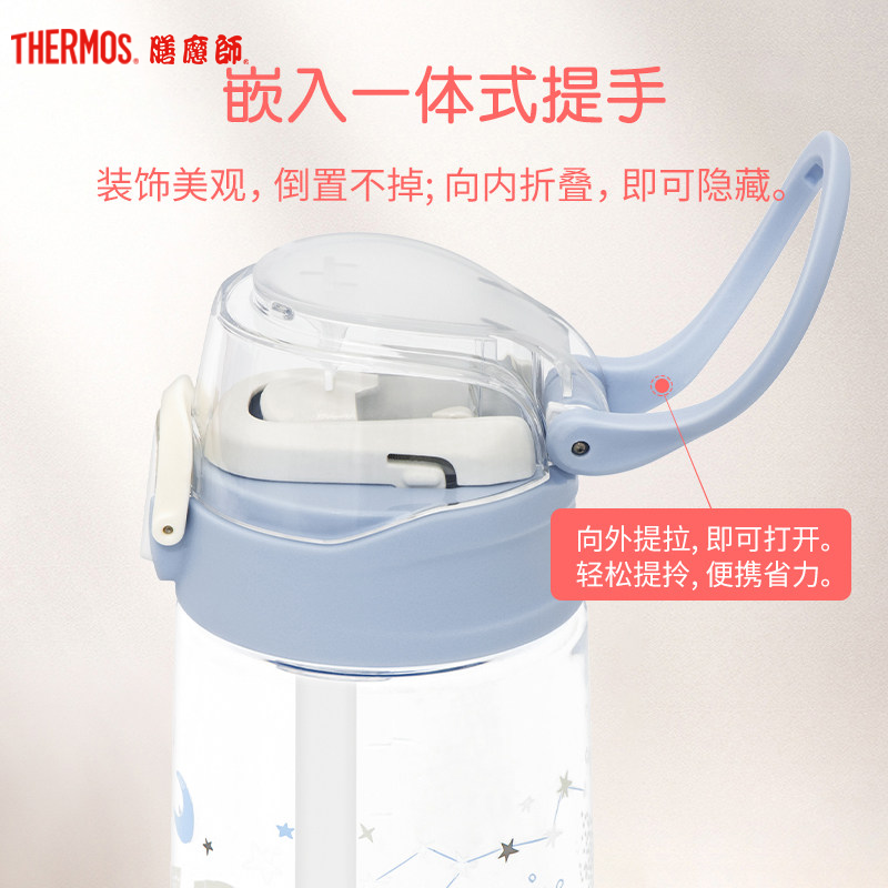 膳魔师(Thermos)塑料杯TCSJ-553Tritan材质水杯吸管杯550ML卡通运动儿童家用/旅行/通用
