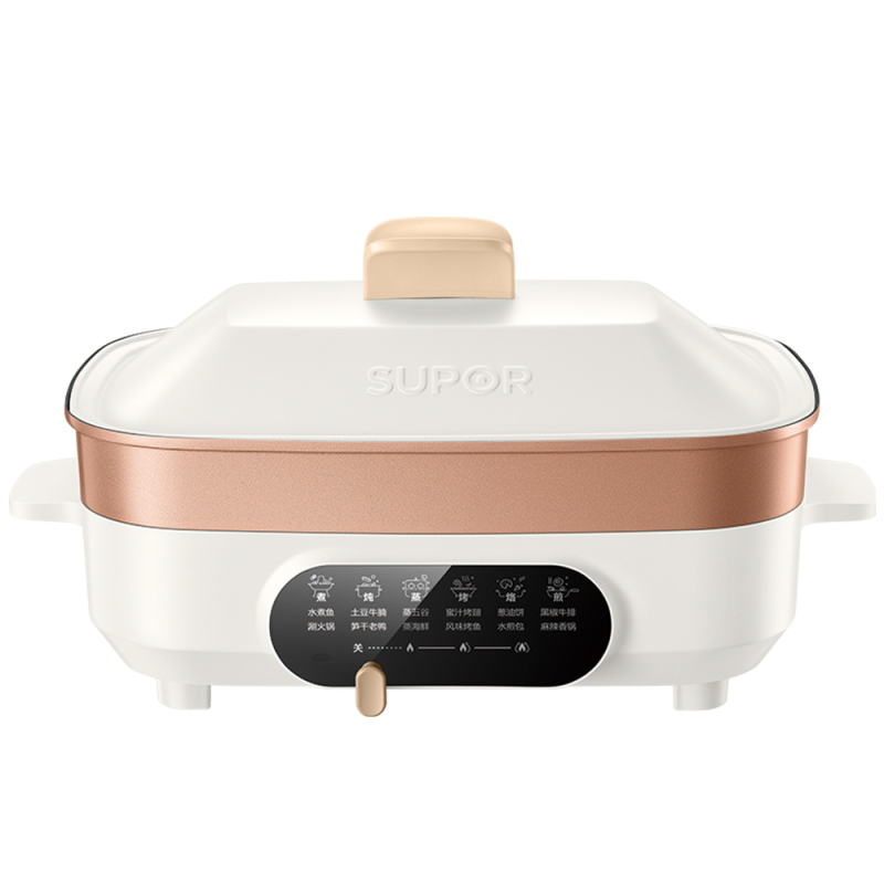 苏泊尔煎烤机 电脑型 美食家系列 米白色+香槟金 JD3424D08