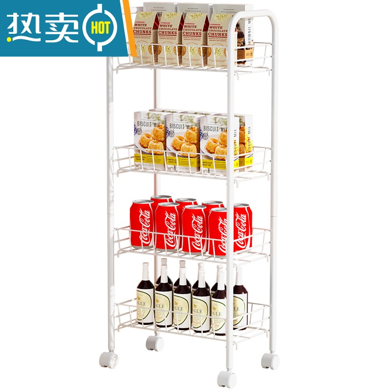 敬平小推车置物架宿舍落地卧室阳台多层零食蔬菜收纳架书架厨房储物架高清大图