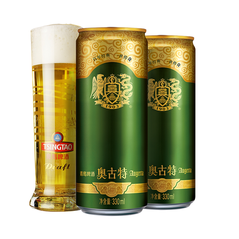 青岛啤酒(TSINGTAO)奥古特 12度 330ml*24罐整箱装 官方自营