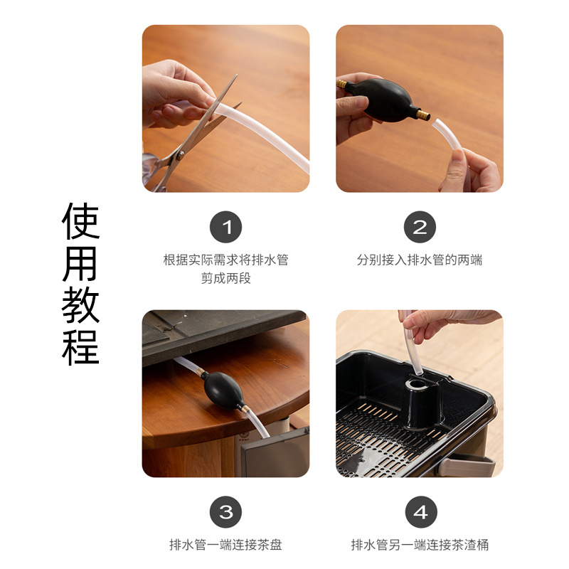 臻远ZY5070624 茶水桶茶桶废水桶茶叶茶渣桶 深咖色10L含茶配四件套高清大图