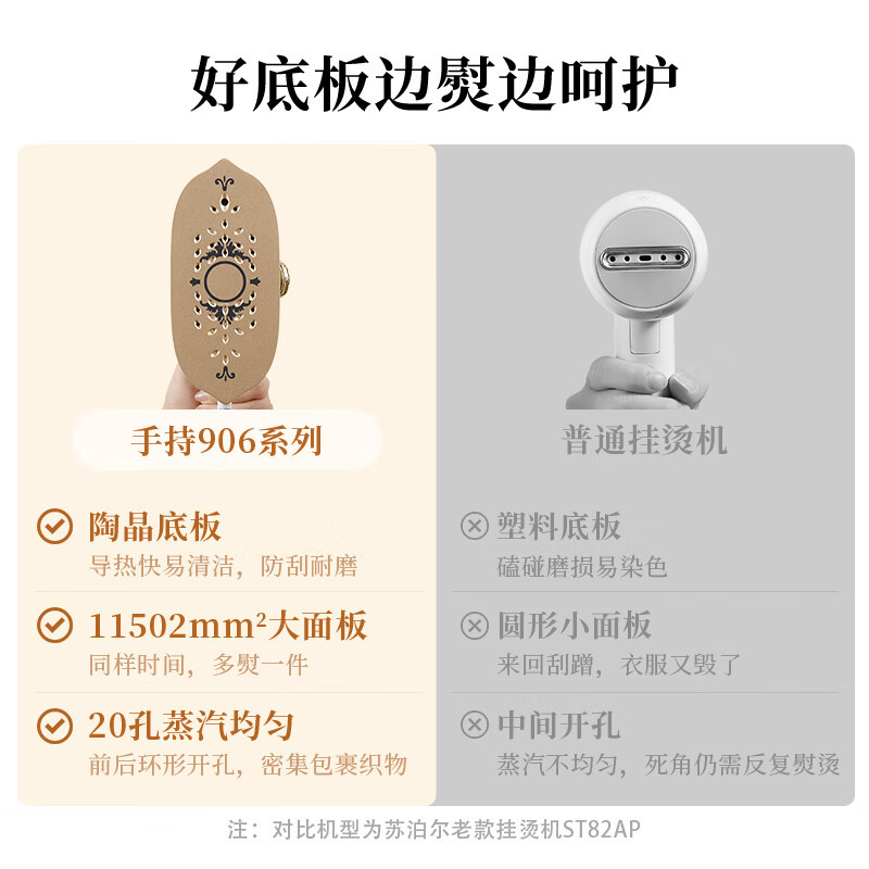 苏泊尔(SUPOR)手持挂烫机家用熨烫机蒸汽电熨斗烫熨机便携式旅行干湿两用熨衣服家用小型EGH-906A