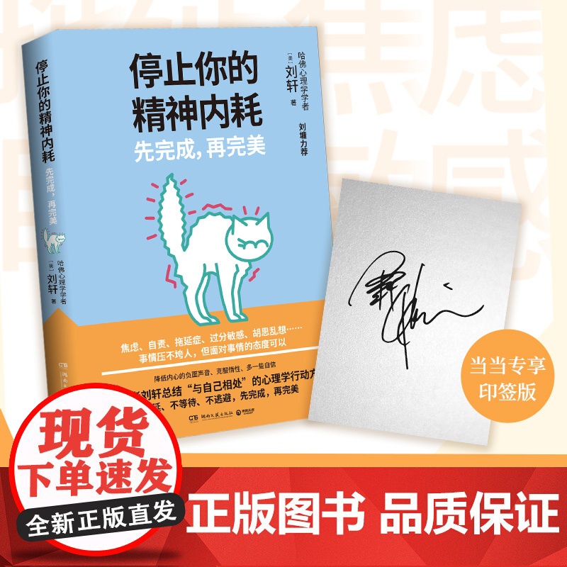 【当当专享印签版】停止你的精神内耗先完成再完美 哈佛学者刘轩总结与自己相处的心理学行动方法 不拖延不等待不逃避 正版书籍