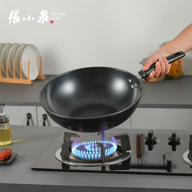 张小泉东坡家黑金铁锅32cm C30620100,高清大图
