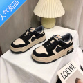 SUNTEK2023春夏季港风拼色板鞋女潮黑白厚底熊猫鞋运动学生休闲小白鞋 板鞋-黑色普通版 36