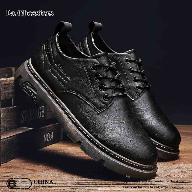 La Chessiers劳保男鞋2024秋冬季新款透气耐磨工地工作休闲运动户外工作男鞋潮鞋 黑棕 39码
