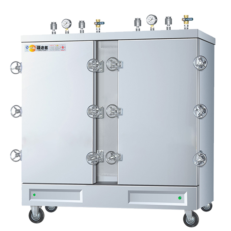 疆途者 商用电蒸箱蒸饭车双门24盘高原款电蒸饭柜 380V 24kW SJTZ-S1DC-8013高清大图