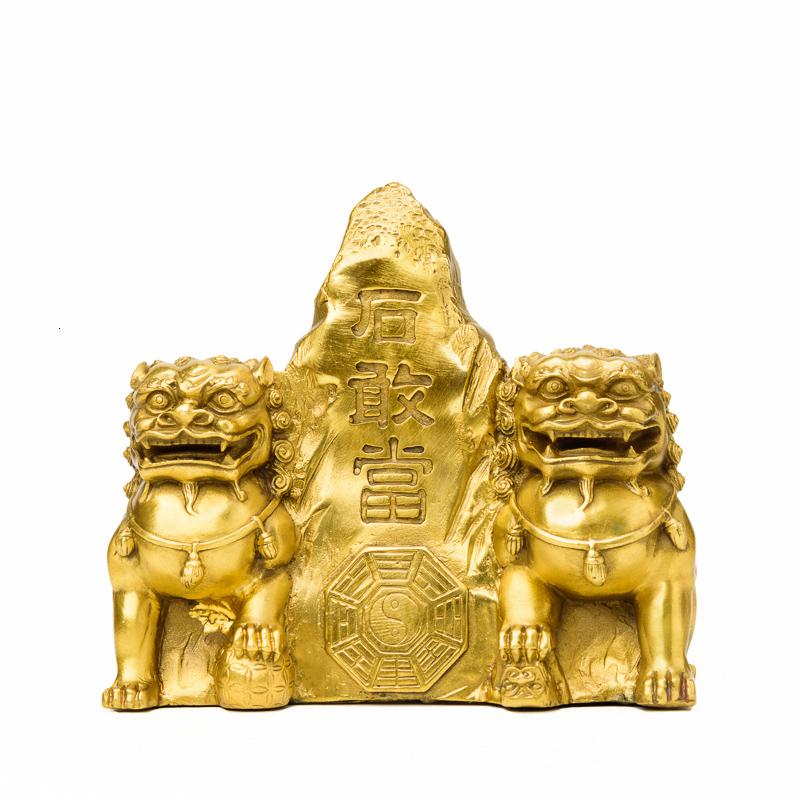 家柏饰(CORATED)石敢当摆件 铜泰山石敢当补角物狮子摆件小号高清大图