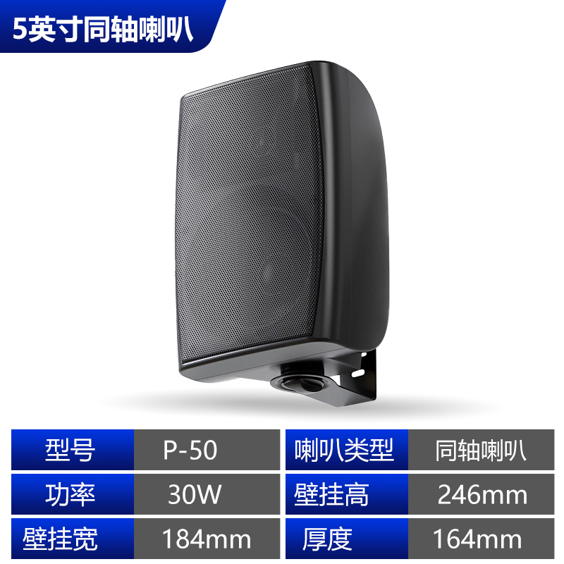 先科30W吸顶吊顶壁挂喇叭同轴吊球防水音柱天花消防音箱监控定压音响P-60