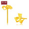 周大福 芬芳花朵 足金金耳钉(工费:88计价)F219121