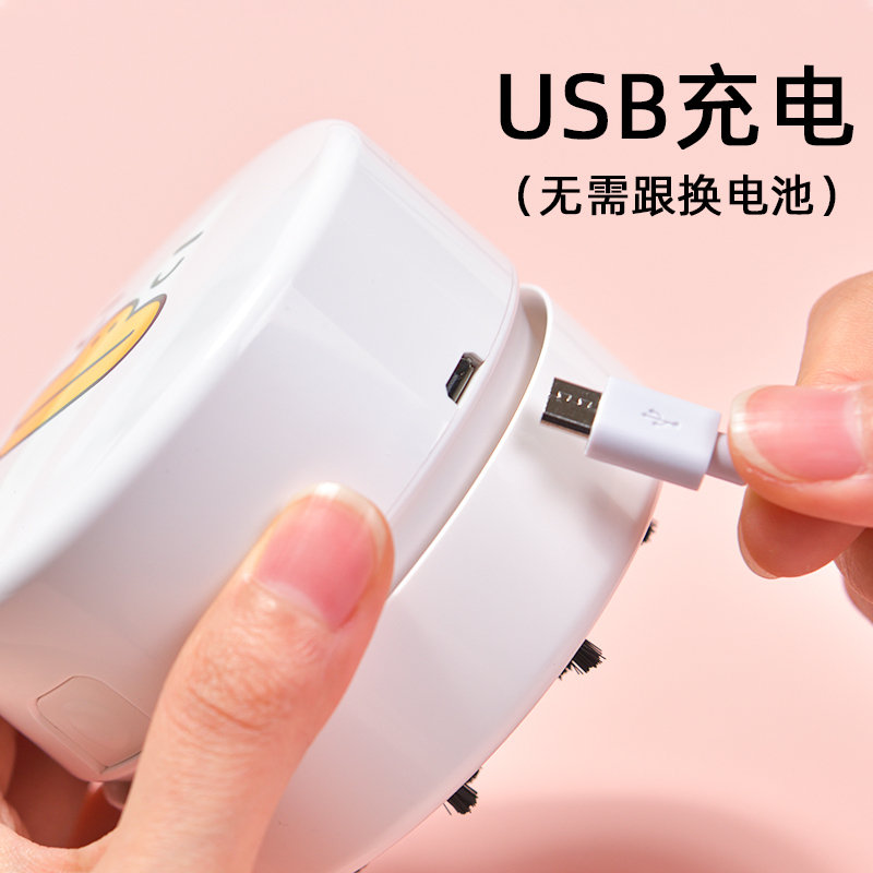 得力（deli）桌面吸尘器便携学生电动小usb自动清理橡皮擦铅笔屑清洁器迷你桌上小可充电微清理键盘吸屑机绘图纸本