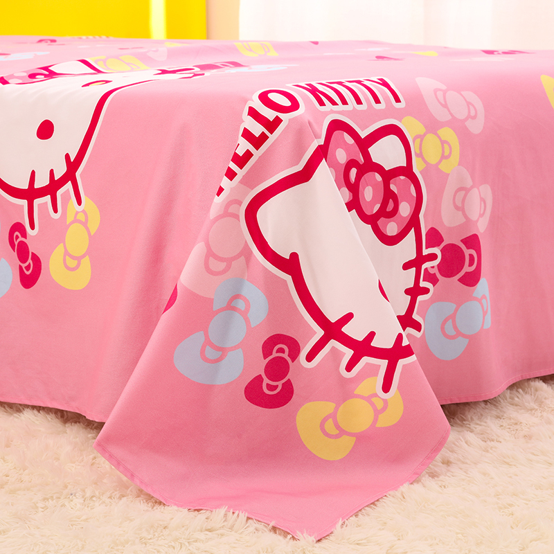 南极人(NanJiren)hello kitty全棉四件套儿童kt猫纯棉三件套少女心粉色1.8床上用品