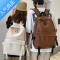 封后秋冬新品 软皮书包女韩版原宿ulzzang高中大学生初中简约双肩男背学生书包