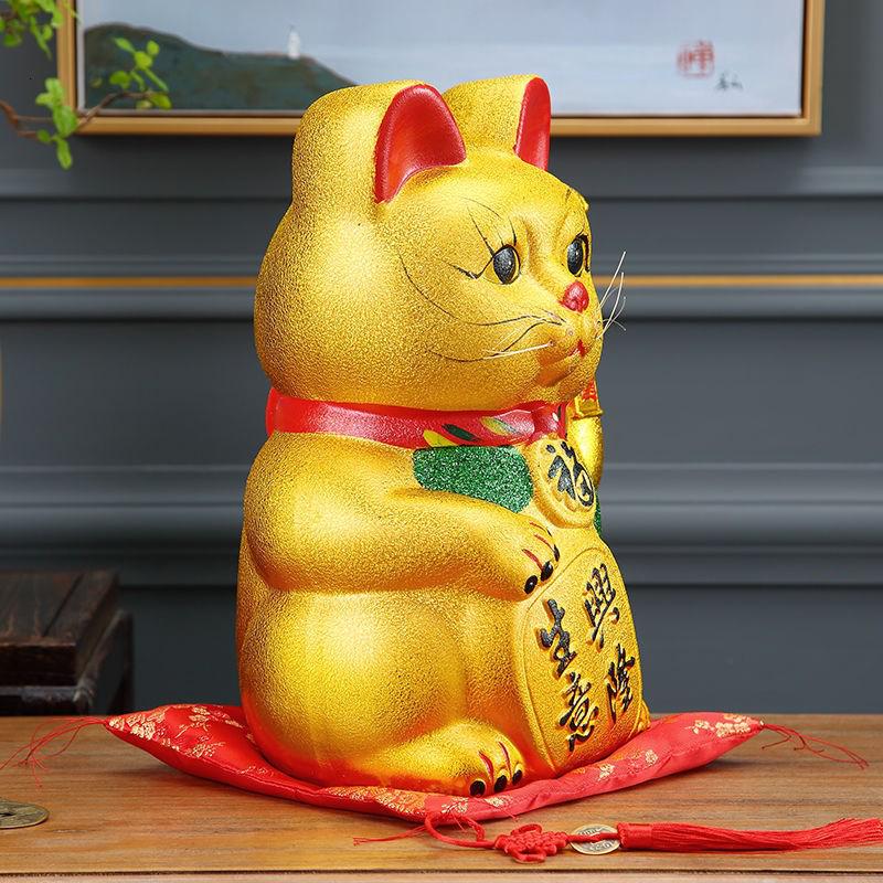 电动摇手猫?店铺开业礼品小摆件 自动招手发财猫陶瓷储蓄罐 三维工匠 财源广进[单用电池]7英寸(长1猫高清大图