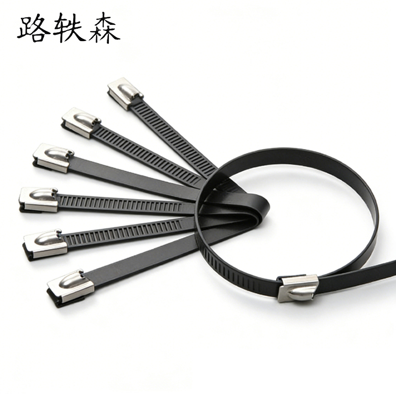 路轶森 不锈钢包塑自锁扎带 9*500mm 条高清大图