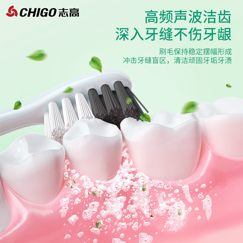 志高扫振电动牙刷水疗刷成人声波震动清洁亮白护龈 ZGYS-0608