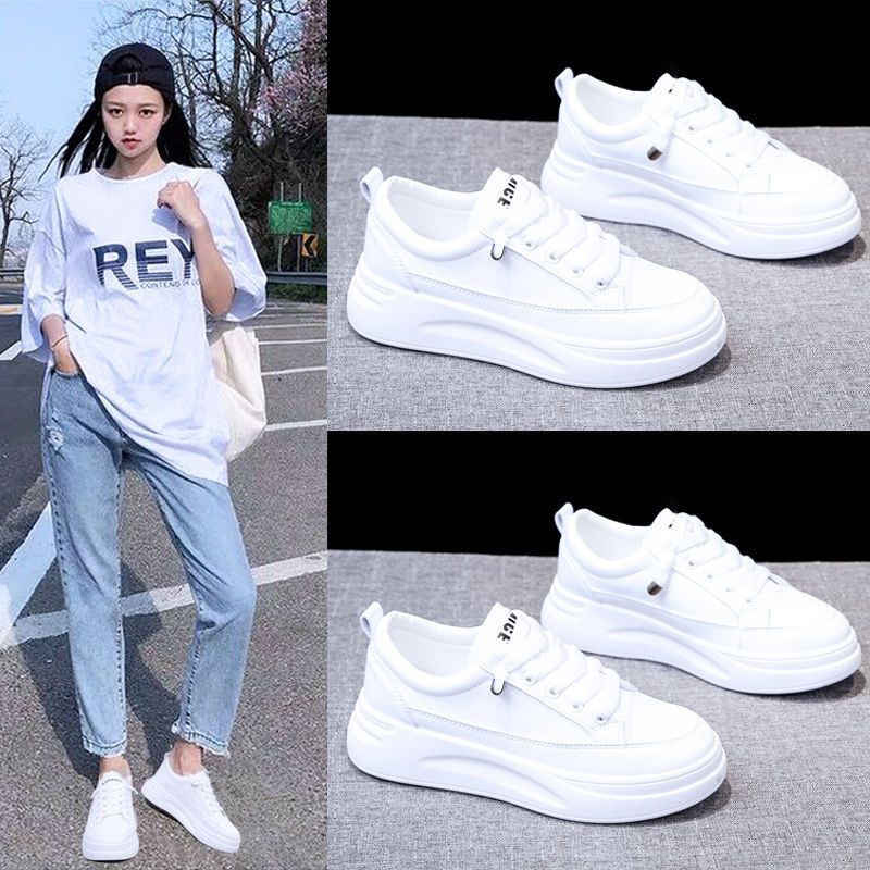 班俏banqiao小白鞋女2021春款韩版百搭运动鞋女学生厚底潮鞋透气板鞋