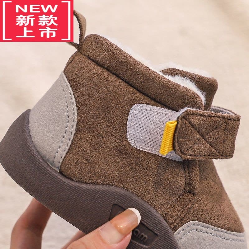 可莉允冬季加绒学步鞋男童软底防滑女宝宝棉鞋1一2-3岁小童靴子婴儿加厚图片
