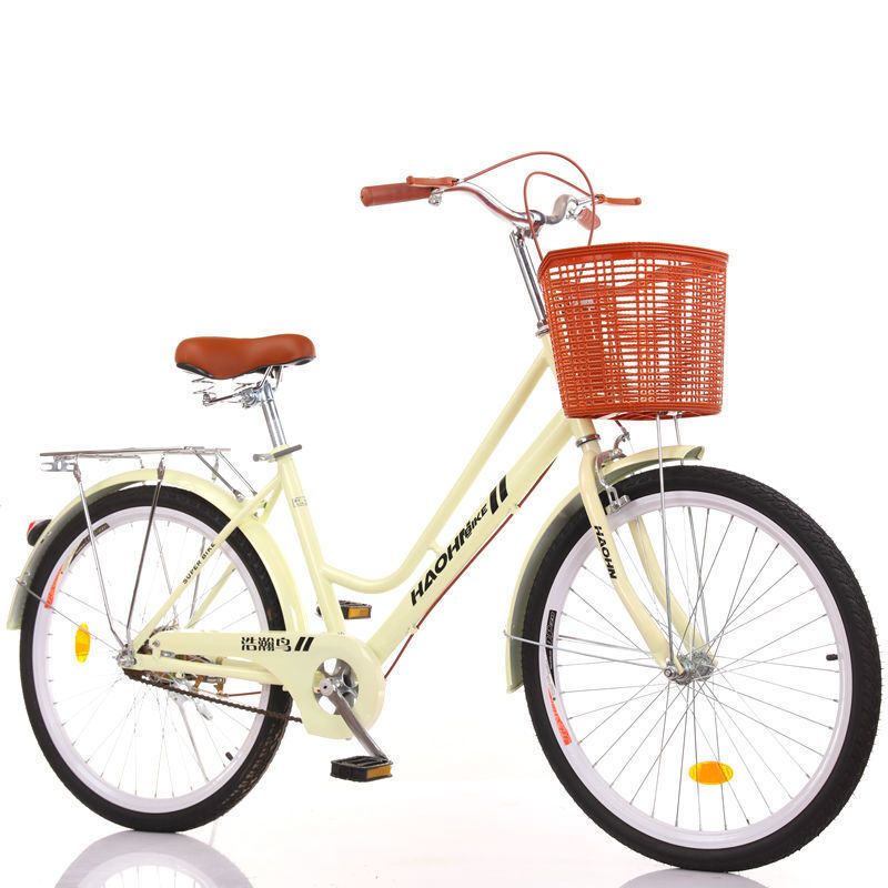 免充气实心胎24/26寸自行车成人年男女式学生老年轻便通勤自行车