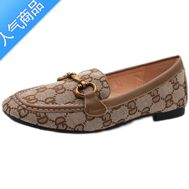 SUNTEK小香风平底单鞋2023夏季新款四季瓢鞋大码乐福鞋软底不累脚女鞋子高清大图