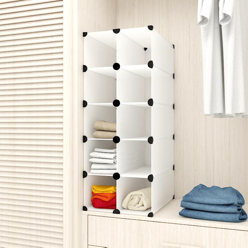 寝室衣柜收纳分层隔板格子柜内隔层衣橱内免钉置物架衣架整理架