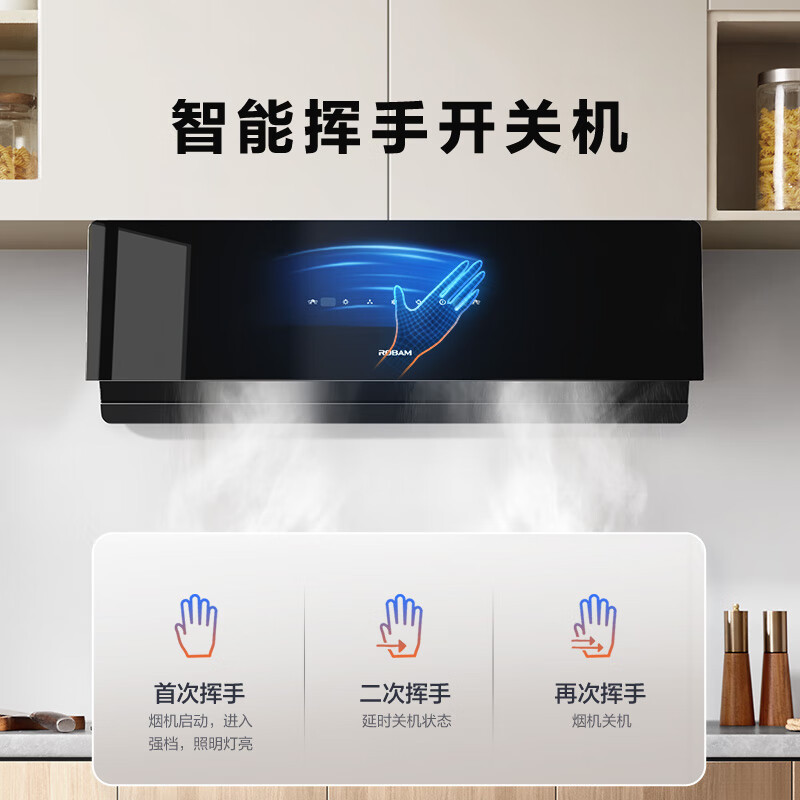 老板[换新机王]家用油烟机25立方大风量 1000Pa大静压油烟机 超薄平嵌侧吸式抽油烟机大吸力吸油烟机23A3S高清大图