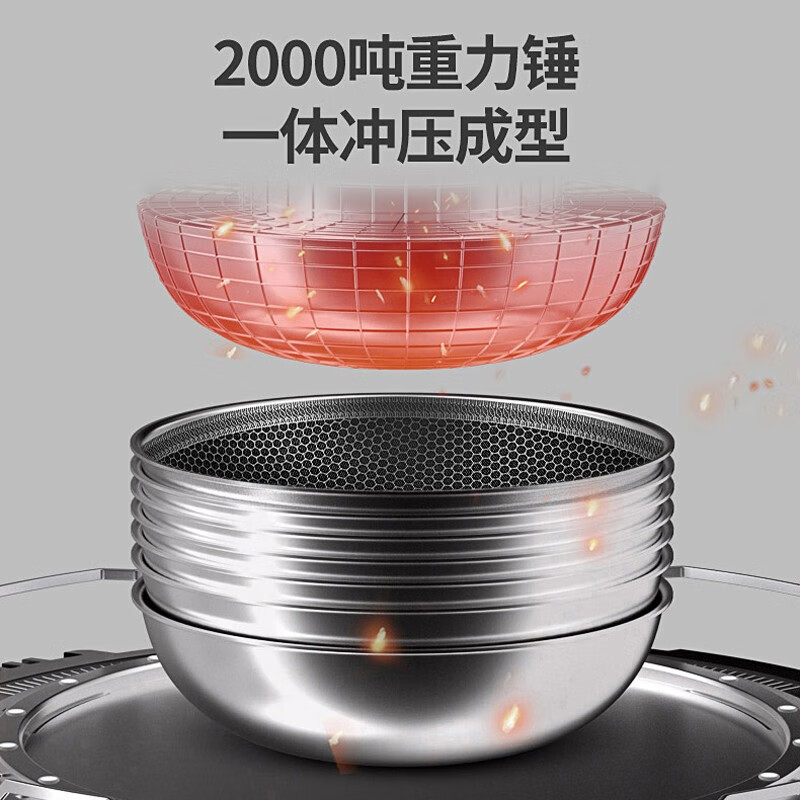 康巴赫 LPB-JG32 卡迈威三层钢蜂窝锅 32cm炒锅