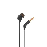 JBL T110 立体声入耳式耳机耳麦 运动耳机 电脑游戏耳机 有线耳机带麦可通话 黑