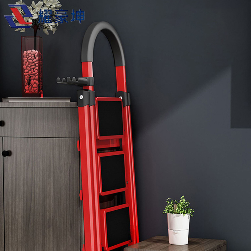 耀豪坤 多功能人字加厚碳钢折叠梯五步梯T/个高清大图