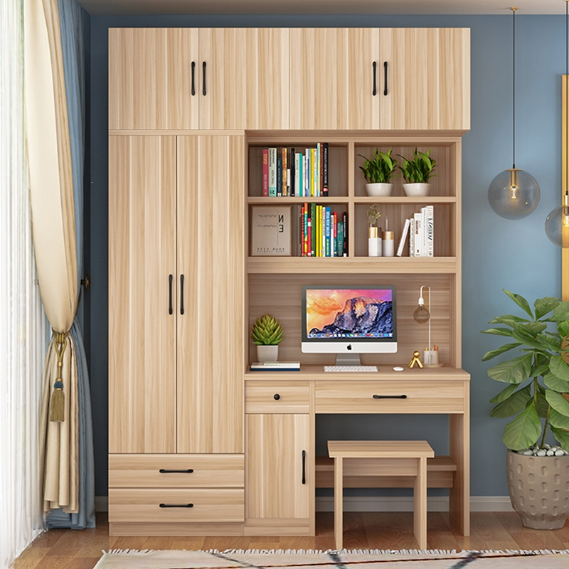 迪玛森儿童衣柜书桌一体小户型卧室简约现代电脑桌写字台带书柜家用