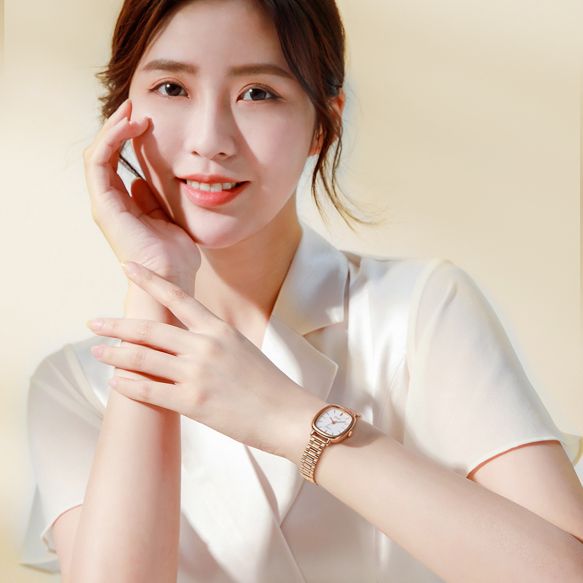 依波（EBOHR）女士石英表气质女表生日礼物简约腕表皎月白 51653426高清大图