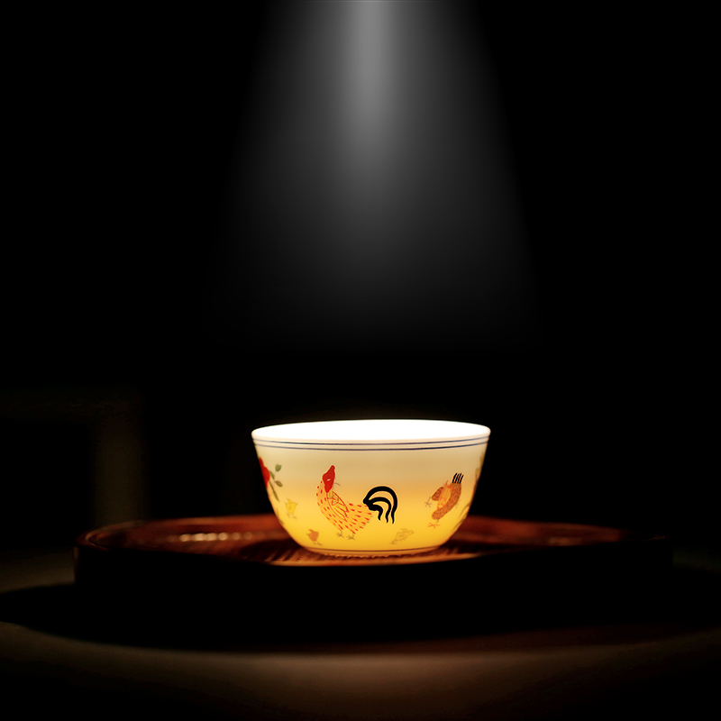 景德镇茶杯陶瓷单个茶盏主人杯单杯品茗杯明成化斗彩鸡缸杯2.8亿 三维工匠 买A款送B款大号高清大图