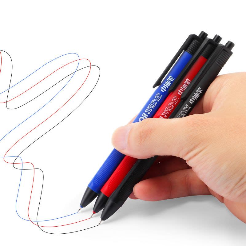 宝克(BAOKE)B73 0.7mm按压半针管中油笔 商务办公原子笔/学生用品圆珠笔 48支/盒 1盒图片