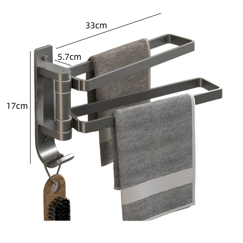 攸形 浴室毛巾架二杆个高清大图