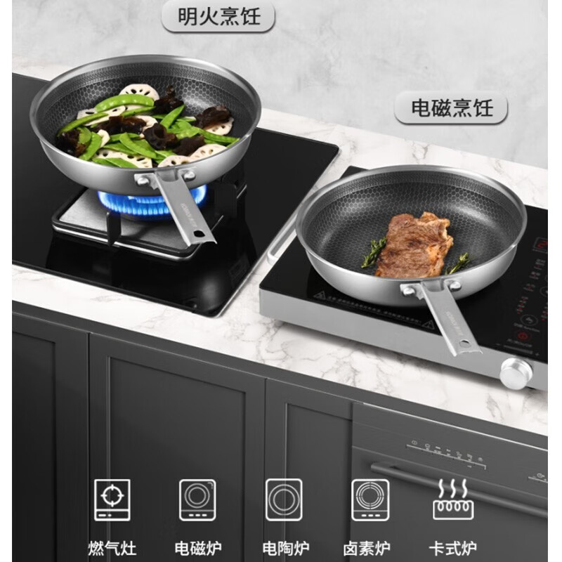 康巴赫红点感温蜂窝煎锅-套装26cm (带盖) KGW-J26W高清大图