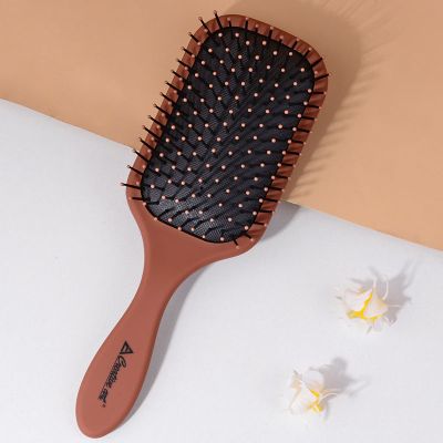 头梳神器卷直发防脱家用静电木梳 [加大更舒适气垫梳]升级磨砂焦糖色