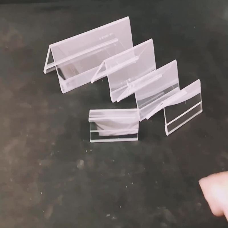 速买宝亚克力V型会议牌三角坐位牌 9*13CM厚3MM双面透明台牌席位牌嘉宾学生姓名台卡20个起订