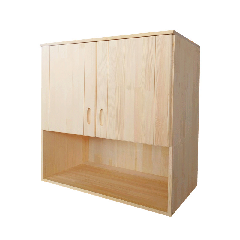 森美人实木厨房吊柜壁橱阳台储物柜卫生间挂柜挂墙式浴室卧室顶柜墙壁柜高清大图